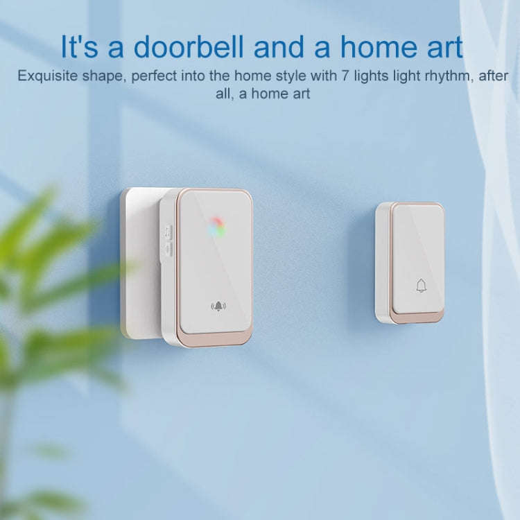 A20 Pro Plug in Free Waterproof Rechargeable Long-distance Wireless Doorbell, Plug:EU Plug(Black)