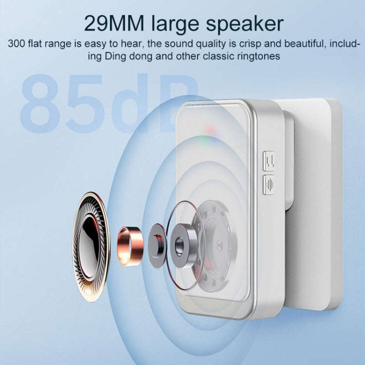 A20 Pro Plug in Free Waterproof Rechargeable Long-distance Wireless Doorbell, Plug:EU Plug(Black)