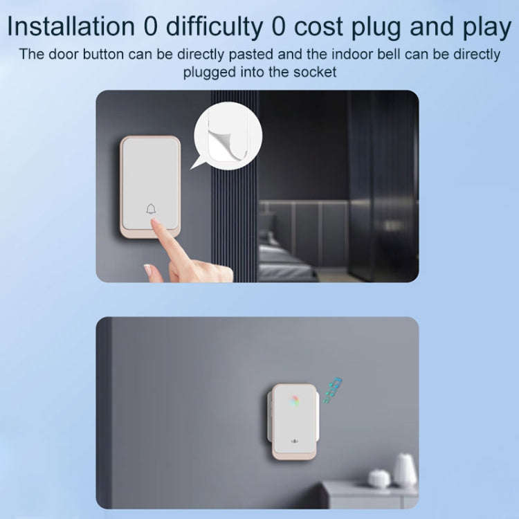 A20 Pro Plug in Free Waterproof Rechargeable Long-distance Wireless Doorbell, Plug:EU Plug(Black)