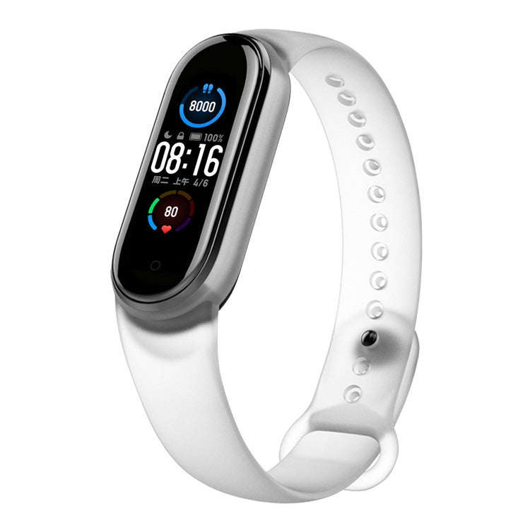 For Xiaomi Mi Band 5 TPU Translucent Silicone Watch Band(White)
