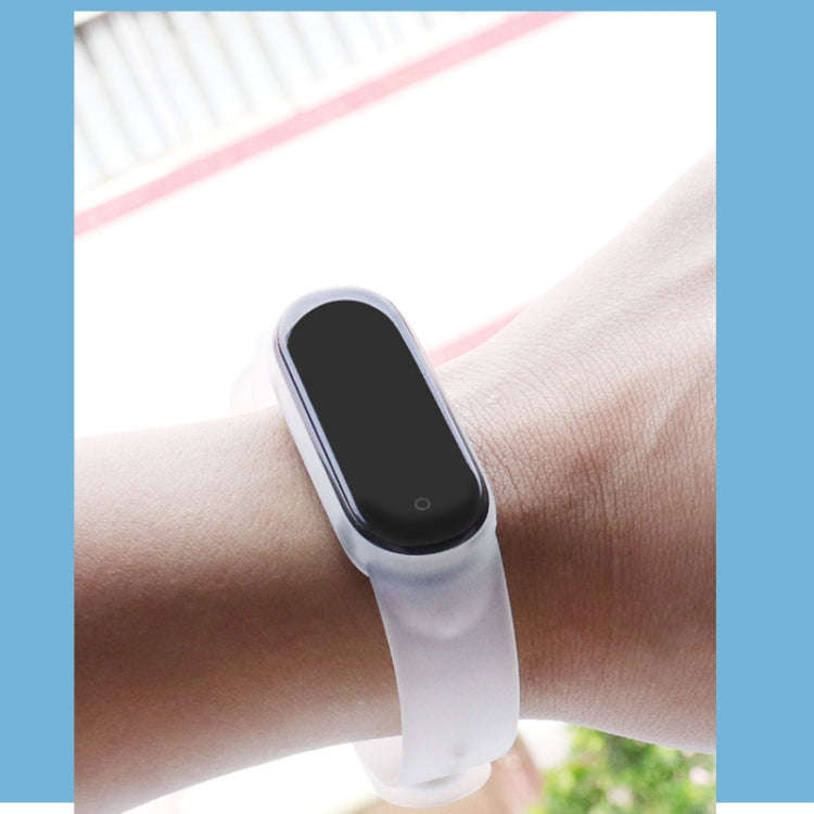 For Xiaomi Mi Band 5 TPU Translucent Silicone Watch Band(White)