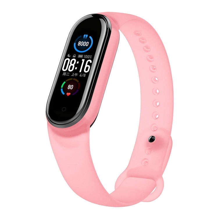For Xiaomi Mi Band 5 TPU Translucent Silicone Watch Band(Pink)