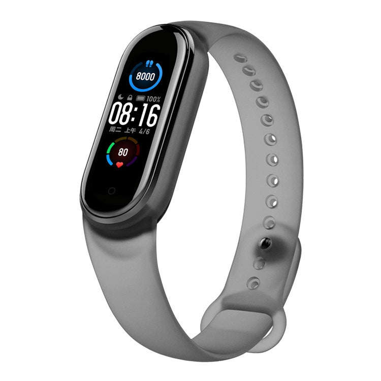 For Xiaomi Mi Band 5 TPU Translucent Silicone Watch Band(Black)