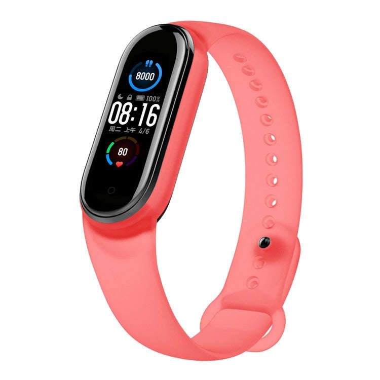 For Xiaomi Mi Band 5 TPU Translucent Silicone Watch Band(Red)