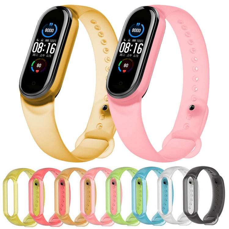 For Xiaomi Mi Band 5 TPU Translucent Silicone Watch Band(Blue)