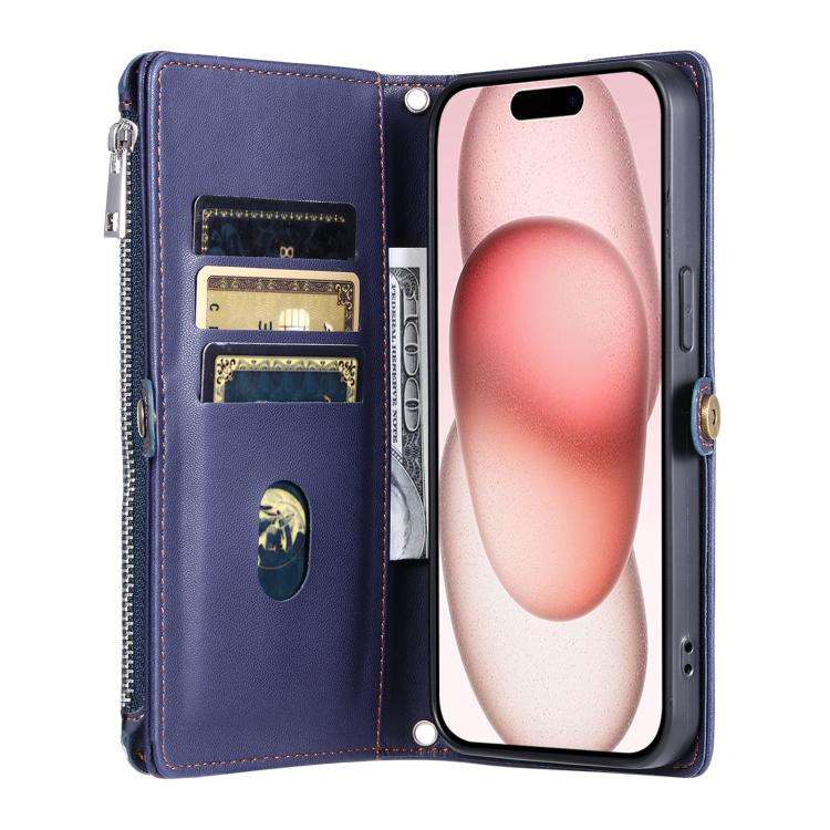 For Motorola Edge 60 Pro Leather Stitching Multi-card Slot Zipper Phone Case(Blue)