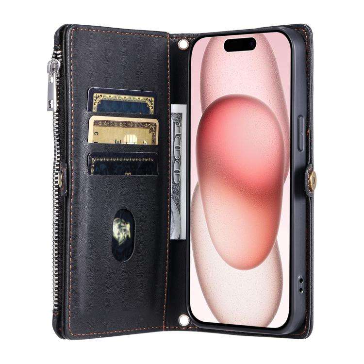For Motorola Edge 60 Pro Leather Stitching Multi-card Slot Zipper Phone Case(Black)