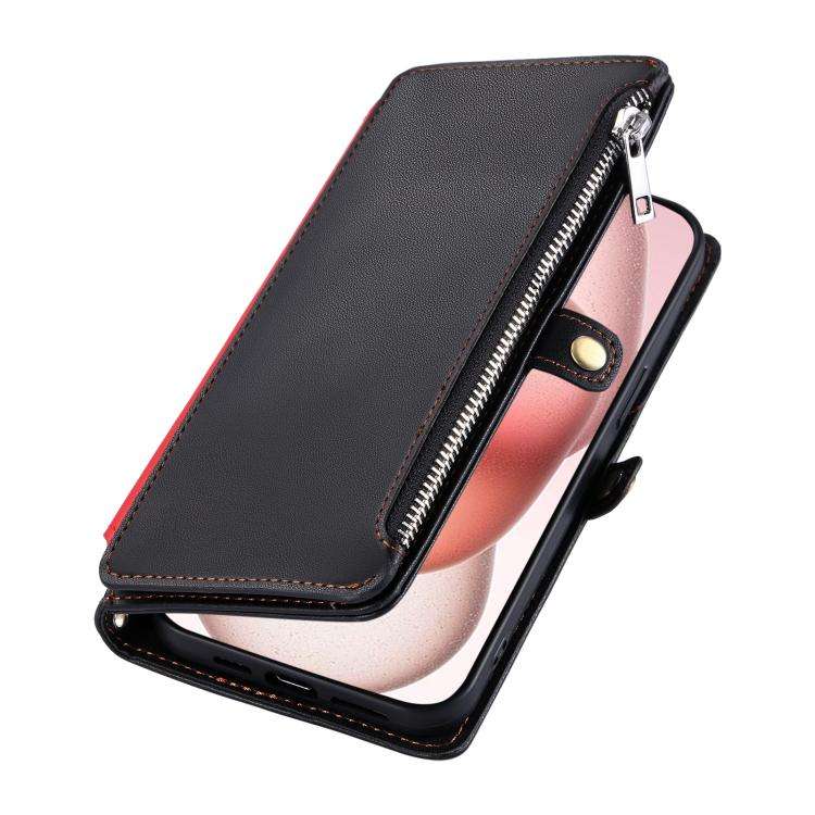 For Motorola Edge 60 Pro Leather Stitching Multi-card Slot Zipper Phone Case(Black)