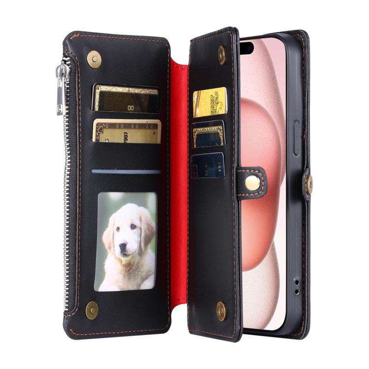 For Motorola Edge 60 Pro Leather Stitching Multi-card Slot Zipper Phone Case(Black)