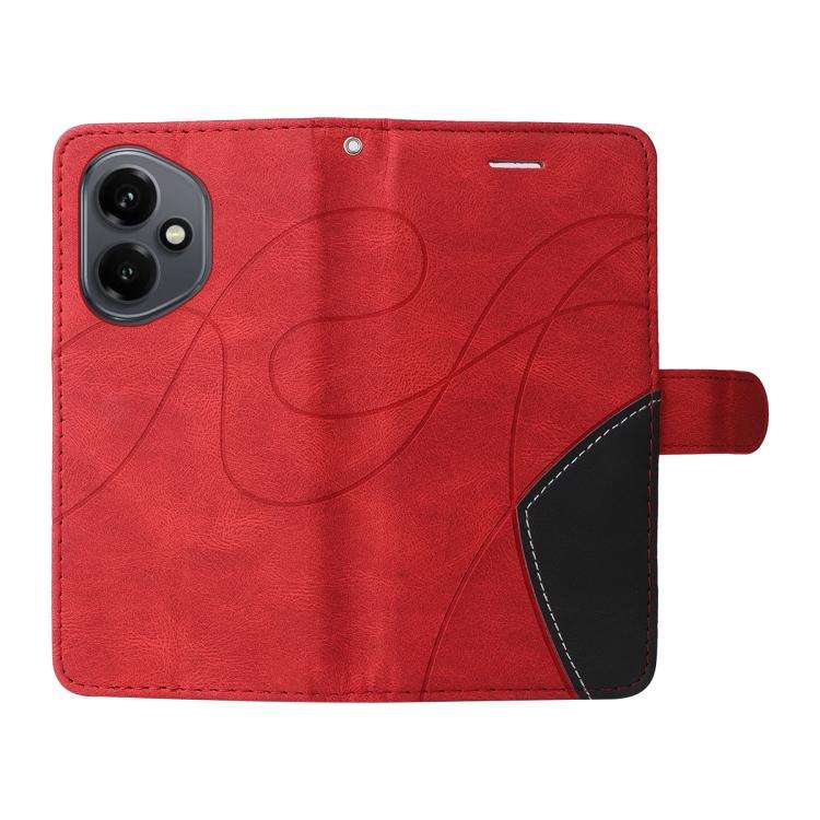 For Honor 400 Global 156.5mm Dual-color Splicing Flip Leather Phone Case(Red)