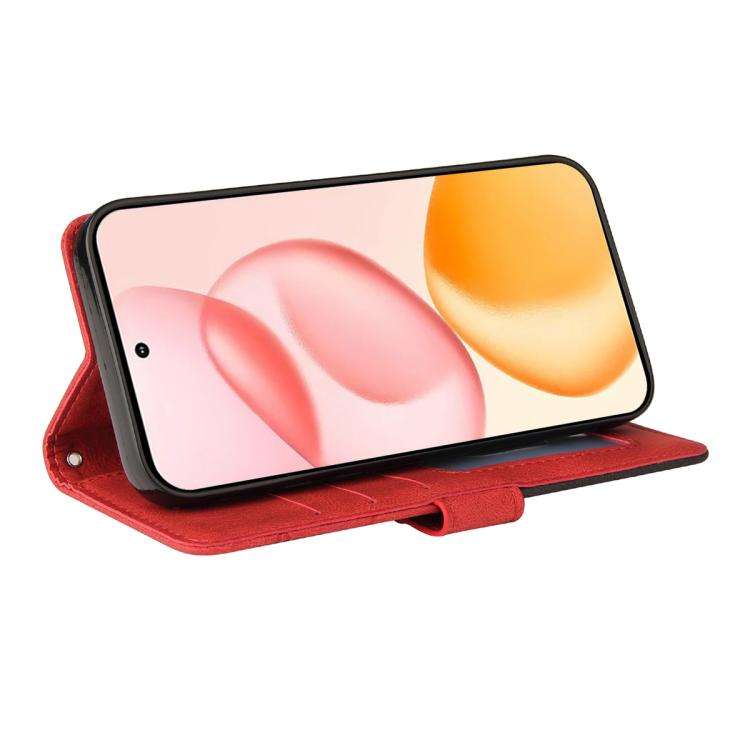 For Honor 400 Global 156.5mm Dual-color Splicing Flip Leather Phone Case(Red)
