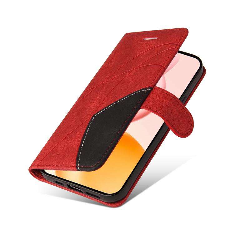 For Honor 400 Global 156.5mm Dual-color Splicing Flip Leather Phone Case(Red)