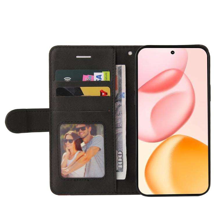For Honor 400 Global 156.5mm Dual-color Splicing Flip Leather Phone Case(Black)