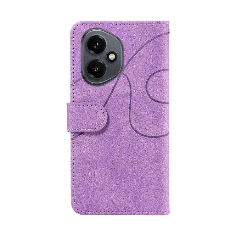 For Honor 400 Global 156.5mm Dual-color Splicing Flip Leather Phone Case(Purple)