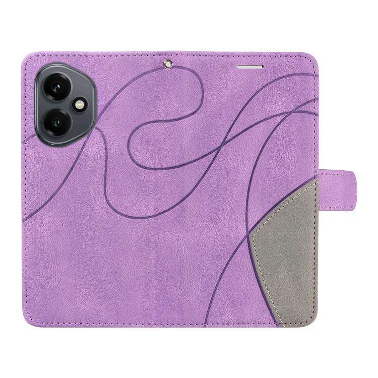 For Honor 400 Global 156.5mm Dual-color Splicing Flip Leather Phone Case(Purple)