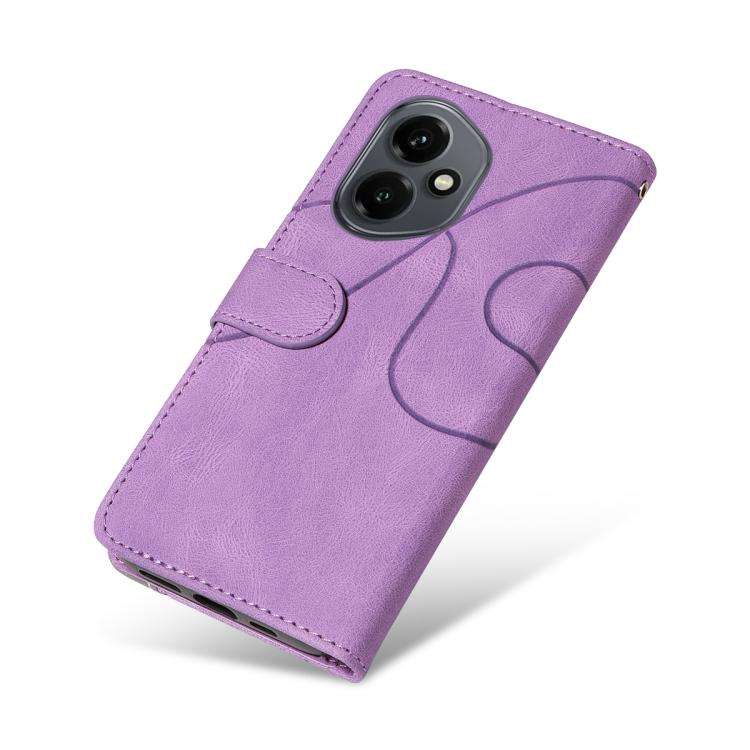 For Honor 400 Global 156.5mm Dual-color Splicing Flip Leather Phone Case(Purple)