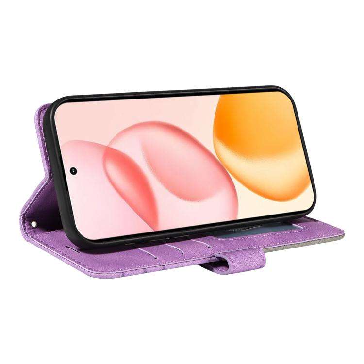 For Honor 400 Global 156.5mm Dual-color Splicing Flip Leather Phone Case(Purple)