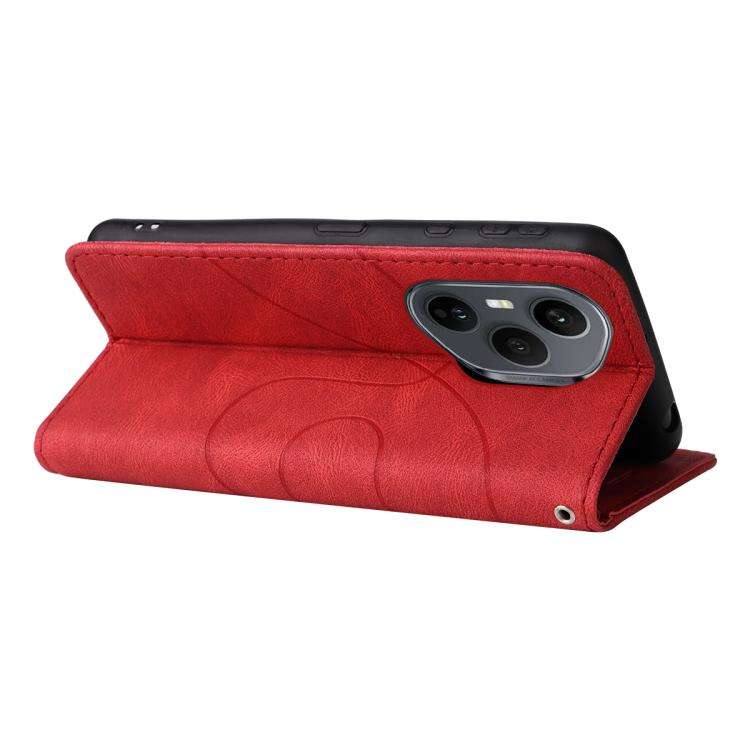 For Honor 400 Pro Global 160.8mm Dual-color Splicing Flip Leather Phone Case(Red)
