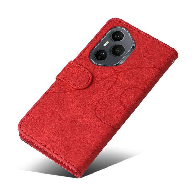 For Honor 400 Pro Global 160.8mm Dual-color Splicing Flip Leather Phone Case(Red)