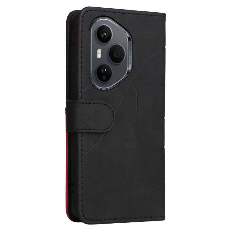 For Honor 400 Pro Global 160.8mm Dual-color Splicing Flip Leather Phone Case(Black)