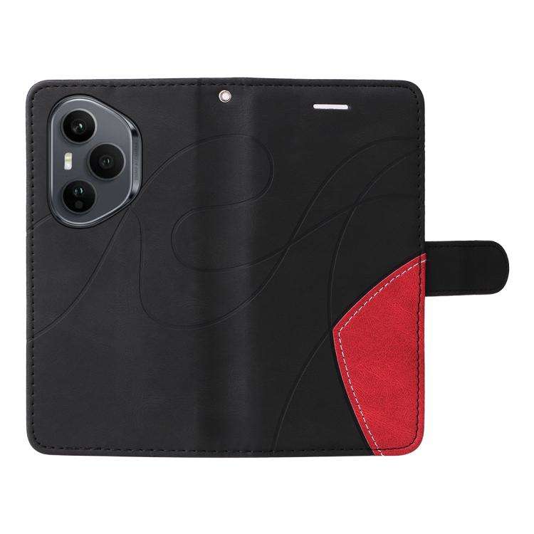 For Honor 400 Pro Global 160.8mm Dual-color Splicing Flip Leather Phone Case(Black)