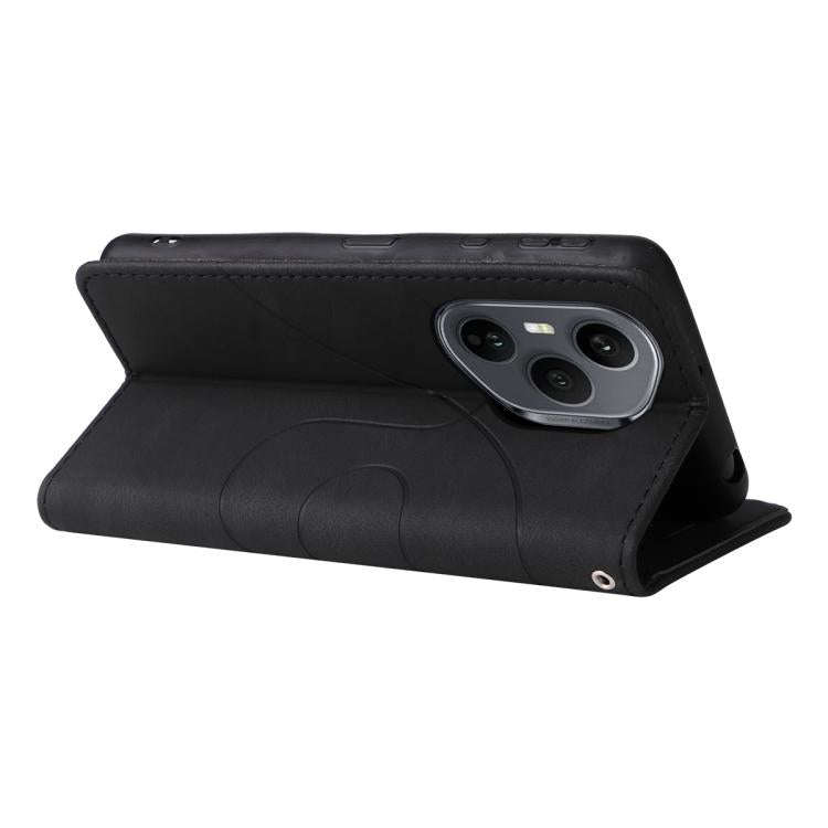 For Honor 400 Pro Global 160.8mm Dual-color Splicing Flip Leather Phone Case(Black)
