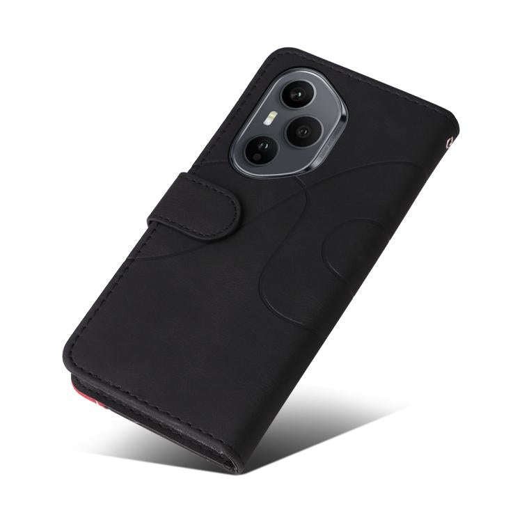 For Honor 400 Pro Global 160.8mm Dual-color Splicing Flip Leather Phone Case(Black)