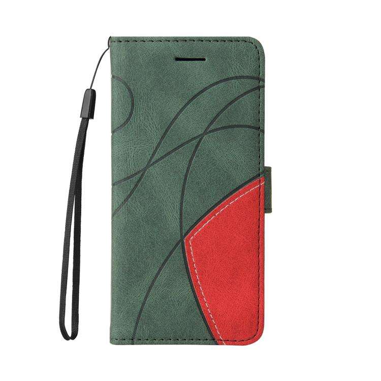 For Honor 400 Pro Global 160.8mm Dual-color Splicing Flip Leather Phone Case(Green)