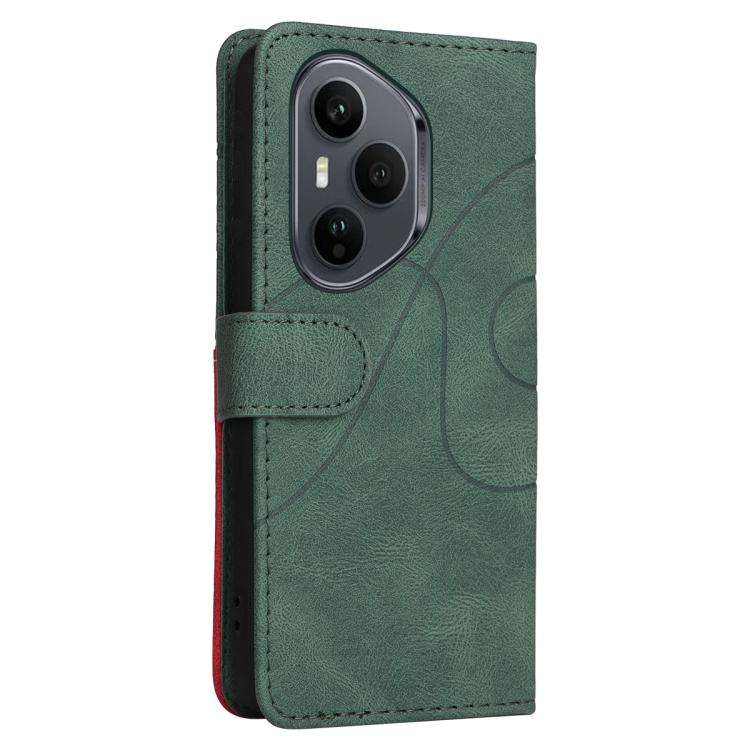 For Honor 400 Pro Global 160.8mm Dual-color Splicing Flip Leather Phone Case(Green)