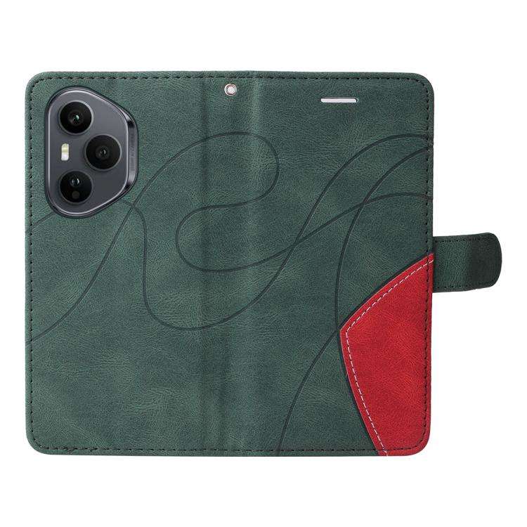 For Honor 400 Pro Global 160.8mm Dual-color Splicing Flip Leather Phone Case(Green)