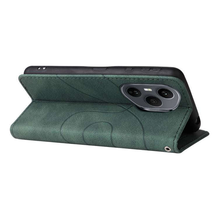 For Honor 400 Pro Global 160.8mm Dual-color Splicing Flip Leather Phone Case(Green)