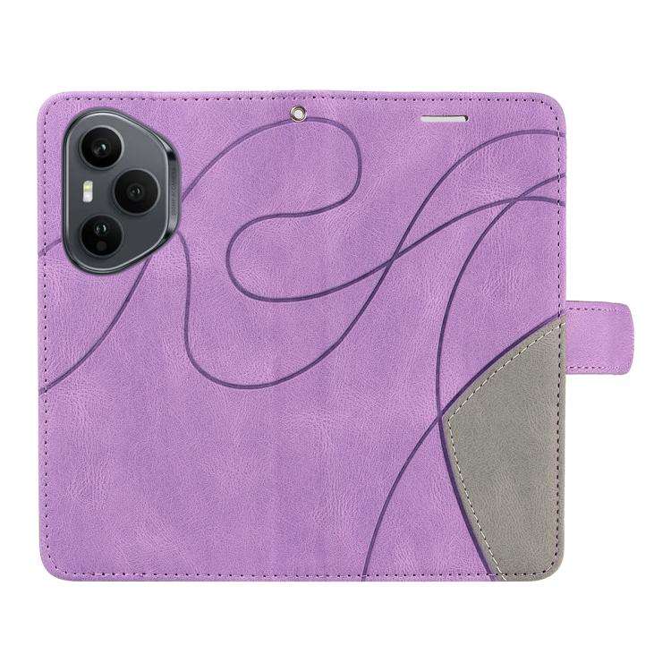 For Honor 400 Pro Global 160.8mm Dual-color Splicing Flip Leather Phone Case(Purple)