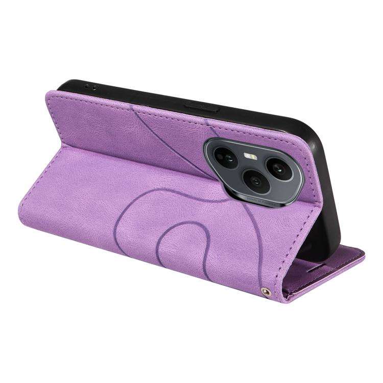 For Honor 400 Pro Global 160.8mm Dual-color Splicing Flip Leather Phone Case(Purple)