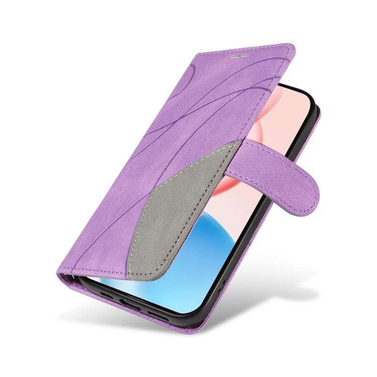 For Honor 400 Pro Global 160.8mm Dual-color Splicing Flip Leather Phone Case(Purple)