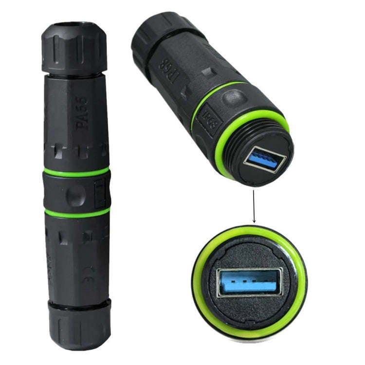 M20 5Gpbs USB3.0 Outdoor IP68 Waterproof Connector(Black)