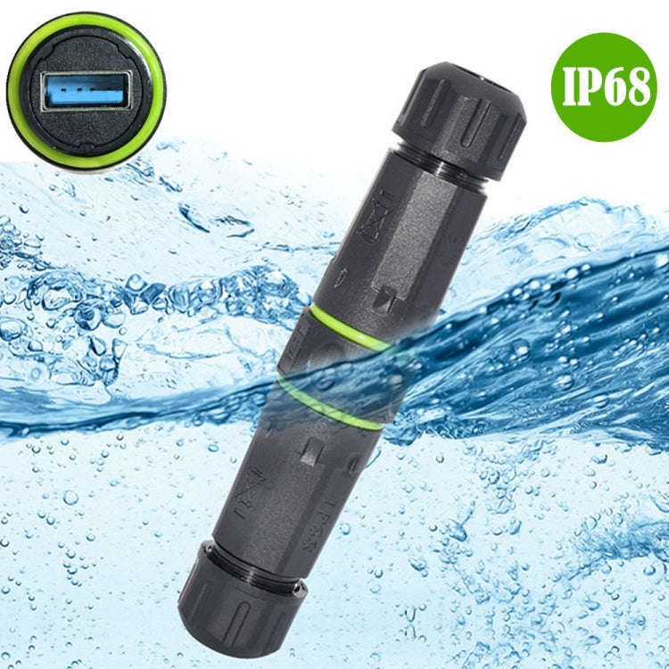 M20 5Gpbs USB3.0 Outdoor IP68 Waterproof Connector(Black)