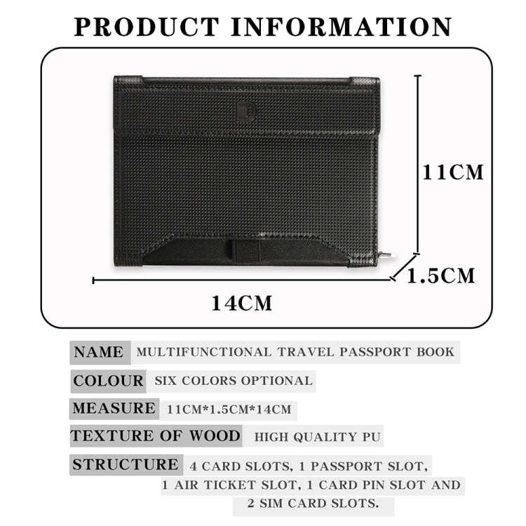 Multifunctional Travel Document Bag RFID Anti-Theft Passport Book(Grey)