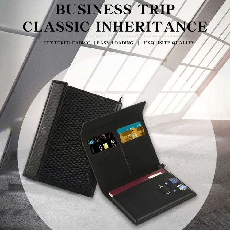 Multifunctional Travel Document Bag RFID Anti-Theft Passport Book(Black)