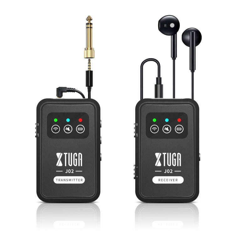 XTUGA J02 2.4G Stereo Wireless In-Ear Mini Monitor System with Transmitter & Receiver(Black)