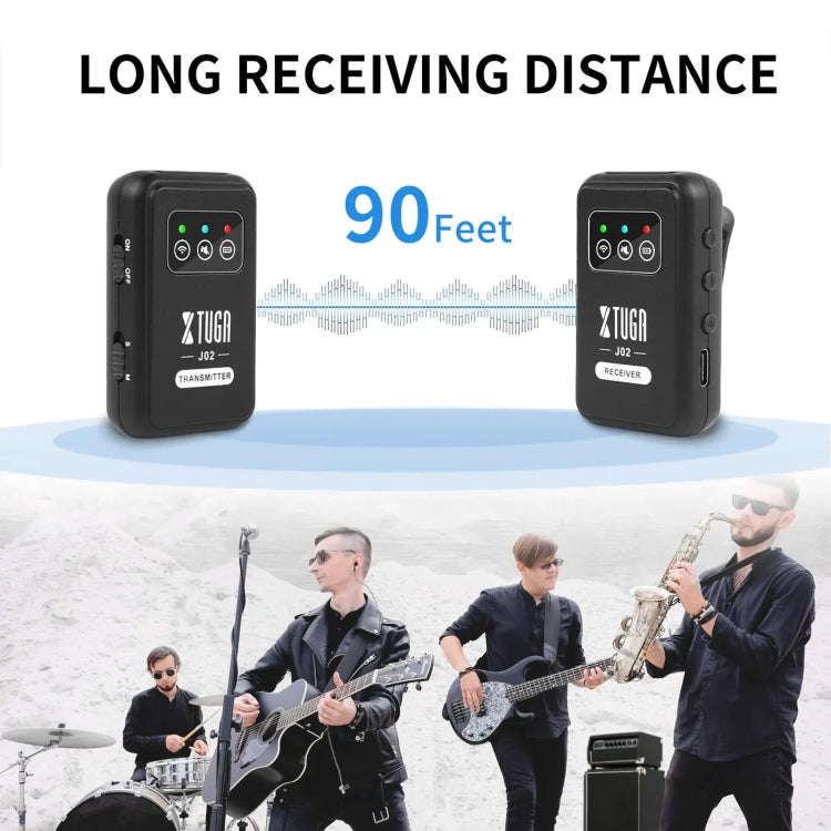 XTUGA J02 2.4G Stereo Wireless In-Ear Mini Monitor System with Transmitter & Receiver(Black)