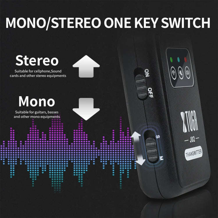 XTUGA J02 2.4G Stereo Wireless In-Ear Mini Monitor System with Transmitter & Receiver(Black)