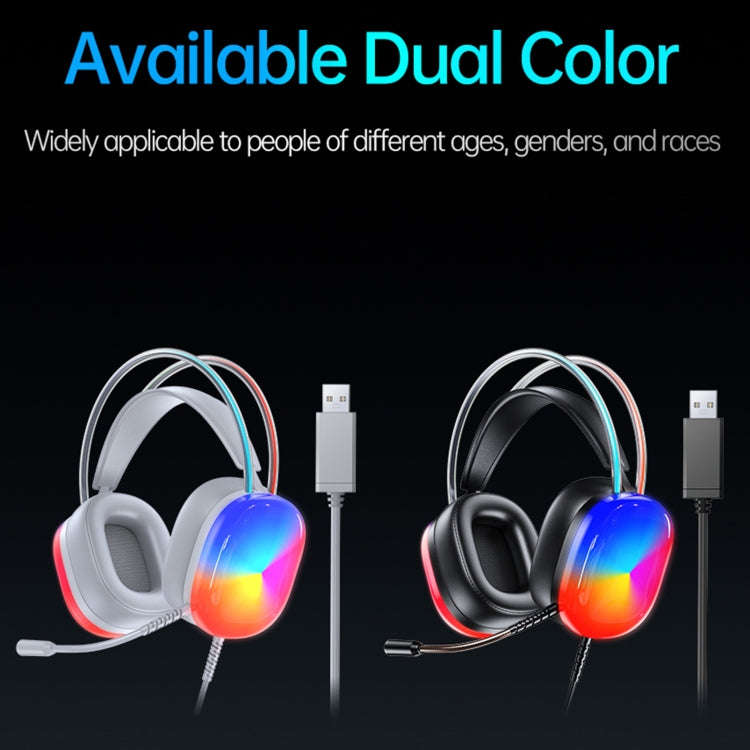 awei GM-11 Pro Luminous Wired Headphones, Cable Length: 2m(White)