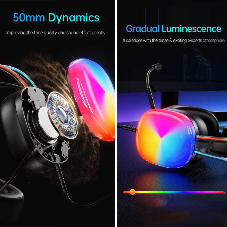 awei GM-11 Pro Luminous Wired Headphones, Cable Length: 2m(White)
