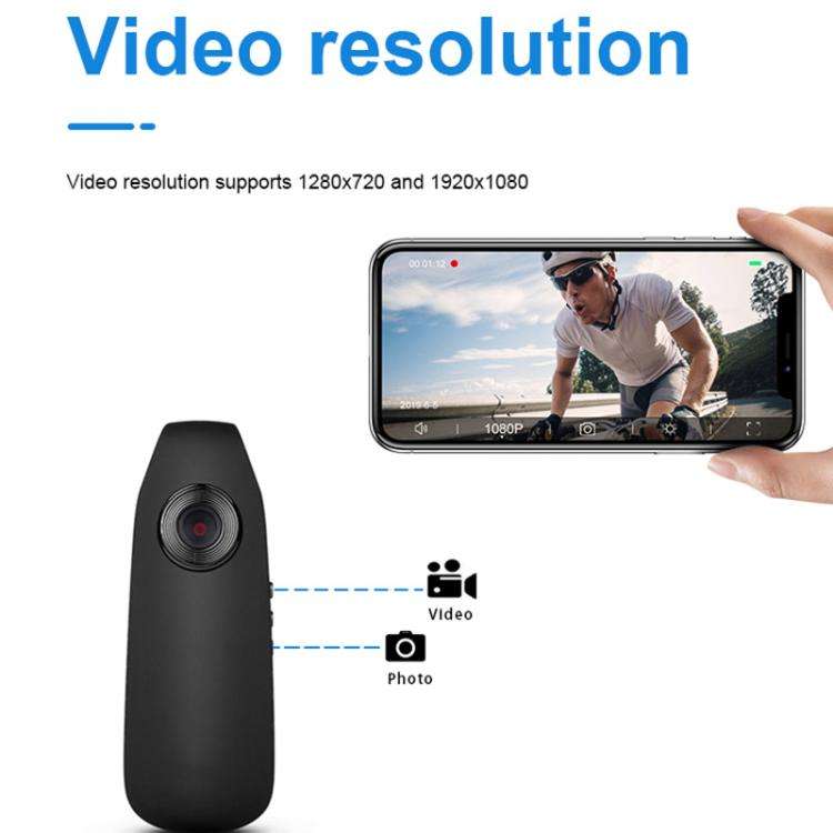 007 1080P HD Video Recorder with Back Clip(Black)