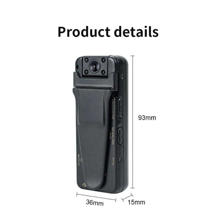 Z7 1080P HD Night Vision Magnetic Video Recorder with Back Clip(Black)