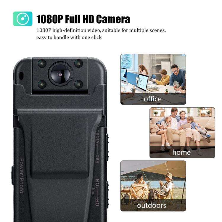 Z7 1080P HD Night Vision Magnetic Video Recorder with Back Clip(Black)