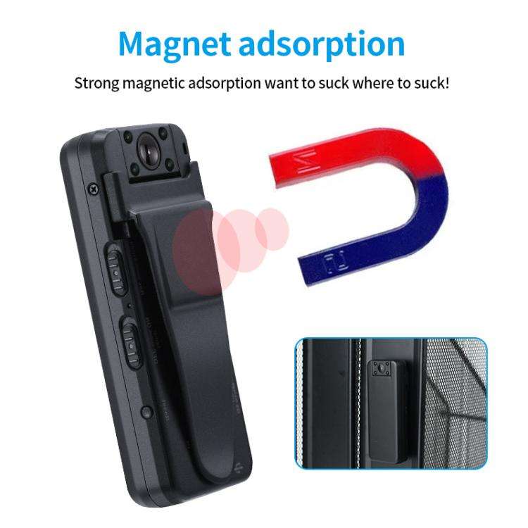 Z7 1080P HD Night Vision Magnetic Video Recorder with Back Clip(Black)