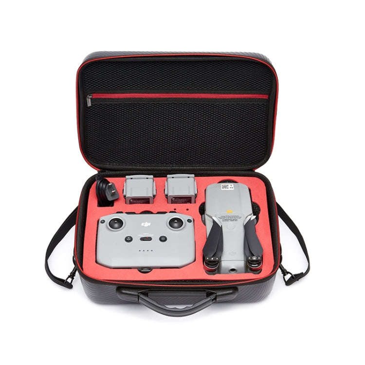 For DJI Mavic Air 2 Portable PU Shoulder Storage Bag Protective Box(Black Red)