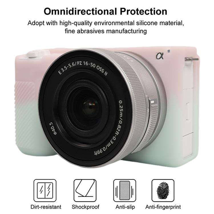 For Sony ZV-E10 II / ZV-E10M2 Glossy Soft Silicone Protective Case(Jelly Pink Green)