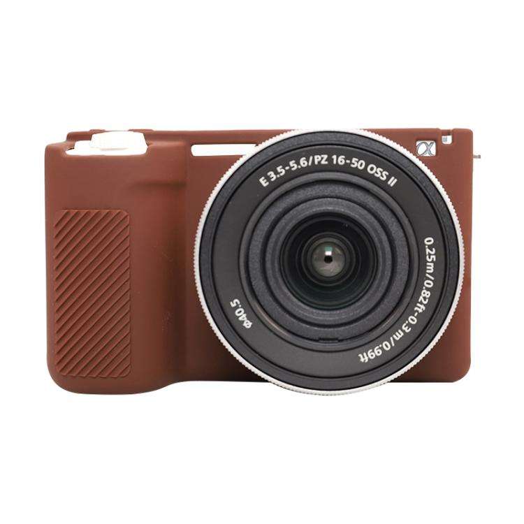 For Sony ZV-E10 II / ZV-E10M2 Glossy Soft Silicone Protective Case(Coffee)